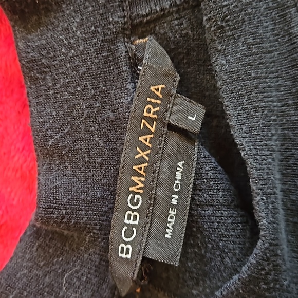 BCBGMAXAZRIA Dress Black Large ribbed high neck fabric is magic - Picture 2 of 6